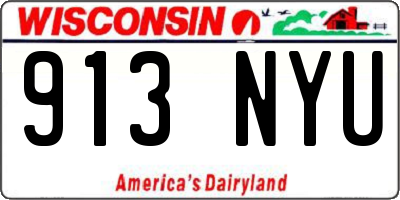 WI license plate 913NYU