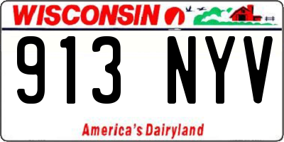 WI license plate 913NYV