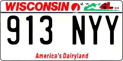 WI license plate 913NYY