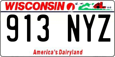 WI license plate 913NYZ