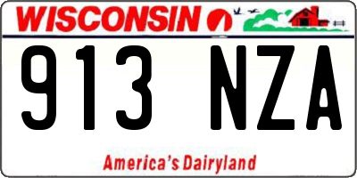 WI license plate 913NZA