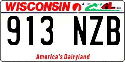 WI license plate 913NZB