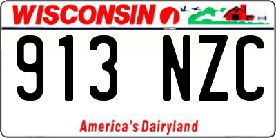 WI license plate 913NZC