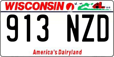 WI license plate 913NZD