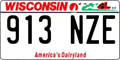WI license plate 913NZE