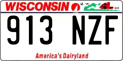 WI license plate 913NZF