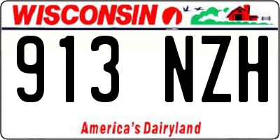 WI license plate 913NZH