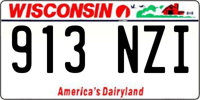 WI license plate 913NZI