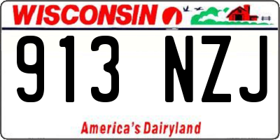 WI license plate 913NZJ