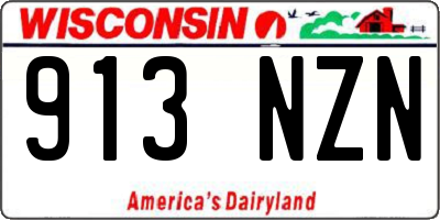 WI license plate 913NZN