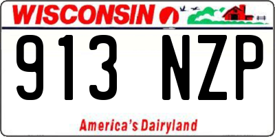 WI license plate 913NZP