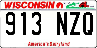 WI license plate 913NZQ