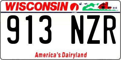 WI license plate 913NZR