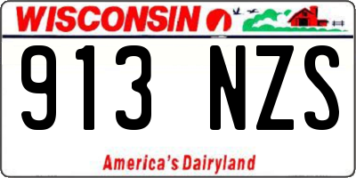 WI license plate 913NZS
