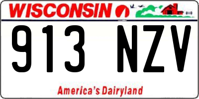 WI license plate 913NZV