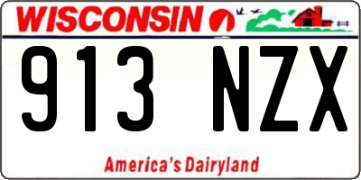 WI license plate 913NZX
