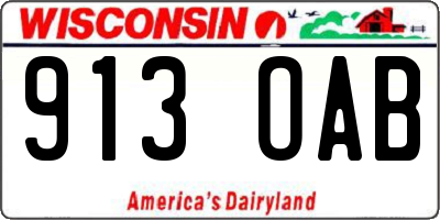 WI license plate 913OAB