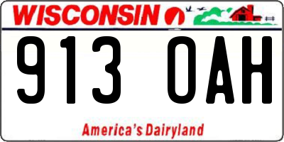 WI license plate 913OAH