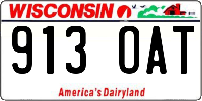 WI license plate 913OAT