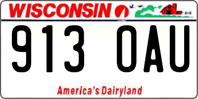 WI license plate 913OAU