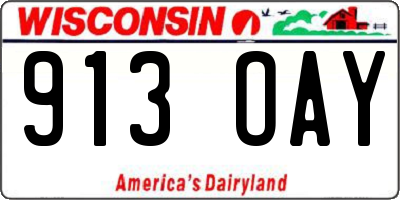 WI license plate 913OAY