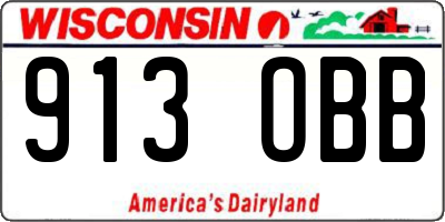 WI license plate 913OBB