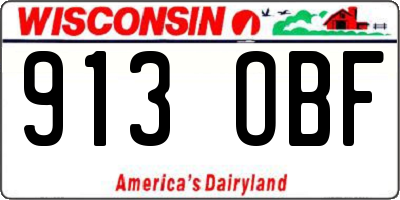 WI license plate 913OBF