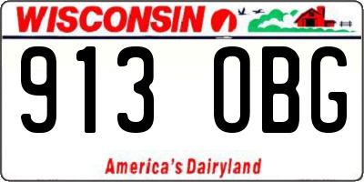 WI license plate 913OBG