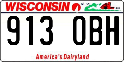 WI license plate 913OBH