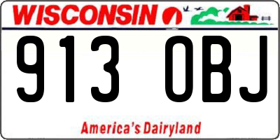 WI license plate 913OBJ