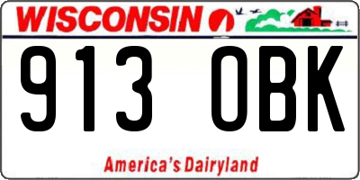 WI license plate 913OBK