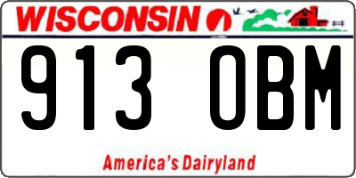 WI license plate 913OBM