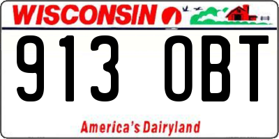 WI license plate 913OBT