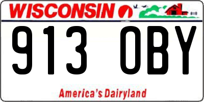 WI license plate 913OBY