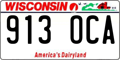 WI license plate 913OCA