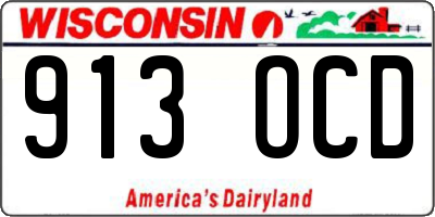 WI license plate 913OCD