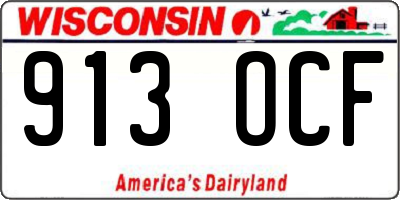 WI license plate 913OCF