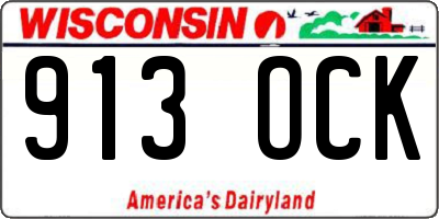 WI license plate 913OCK