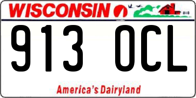 WI license plate 913OCL