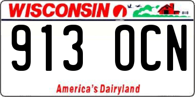 WI license plate 913OCN