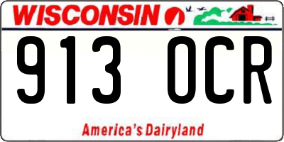WI license plate 913OCR