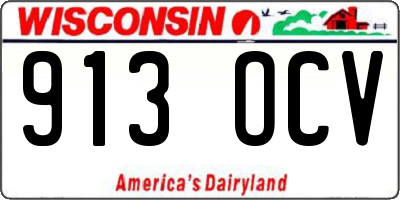 WI license plate 913OCV