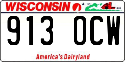 WI license plate 913OCW