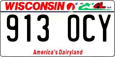 WI license plate 913OCY