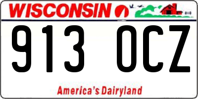 WI license plate 913OCZ