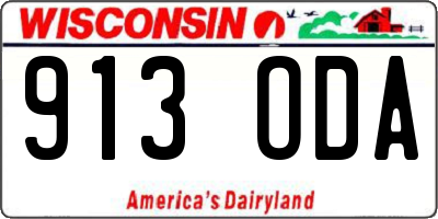 WI license plate 913ODA