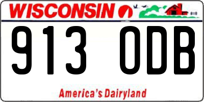 WI license plate 913ODB