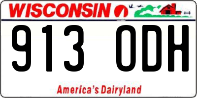WI license plate 913ODH