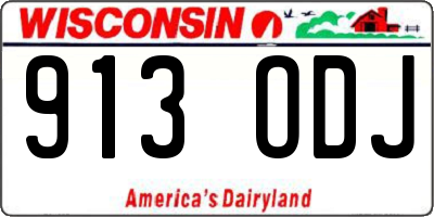 WI license plate 913ODJ