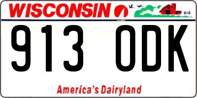WI license plate 913ODK